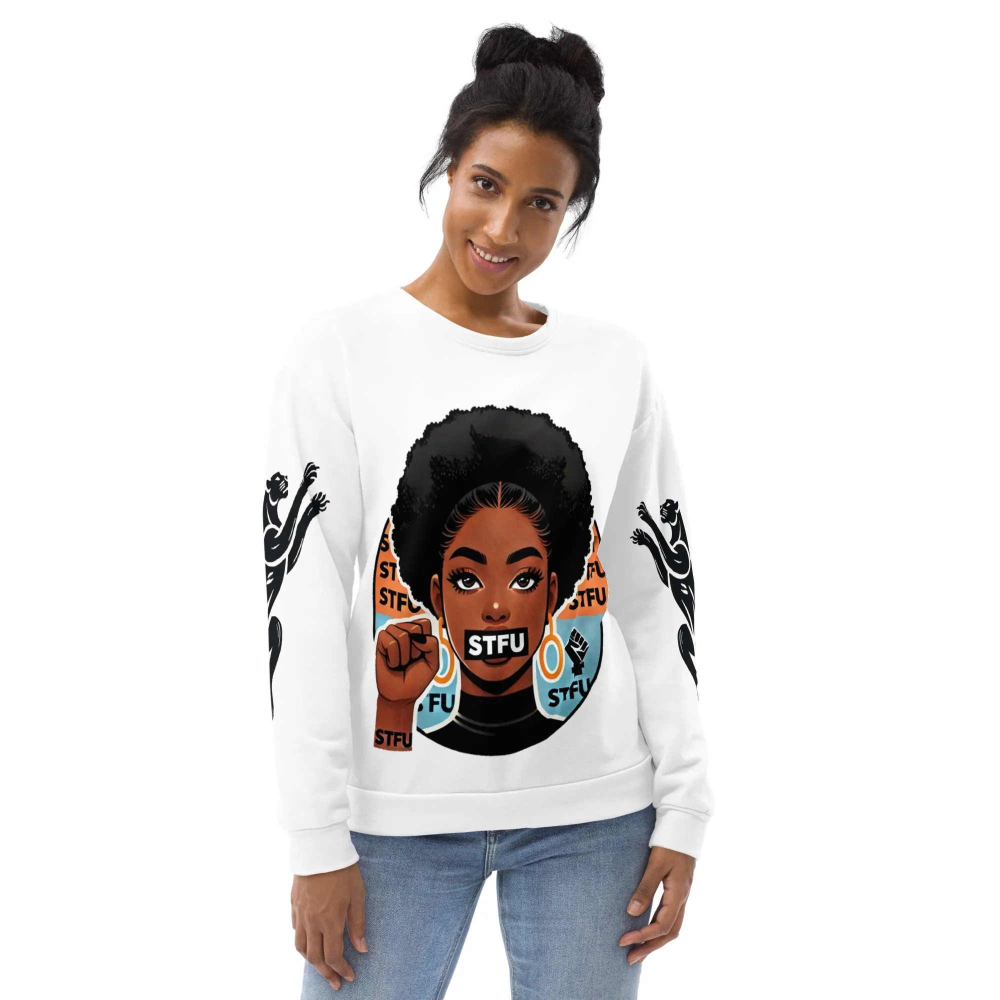 STFU Power Fist Unisex Sweatshirt - Panthers - Female