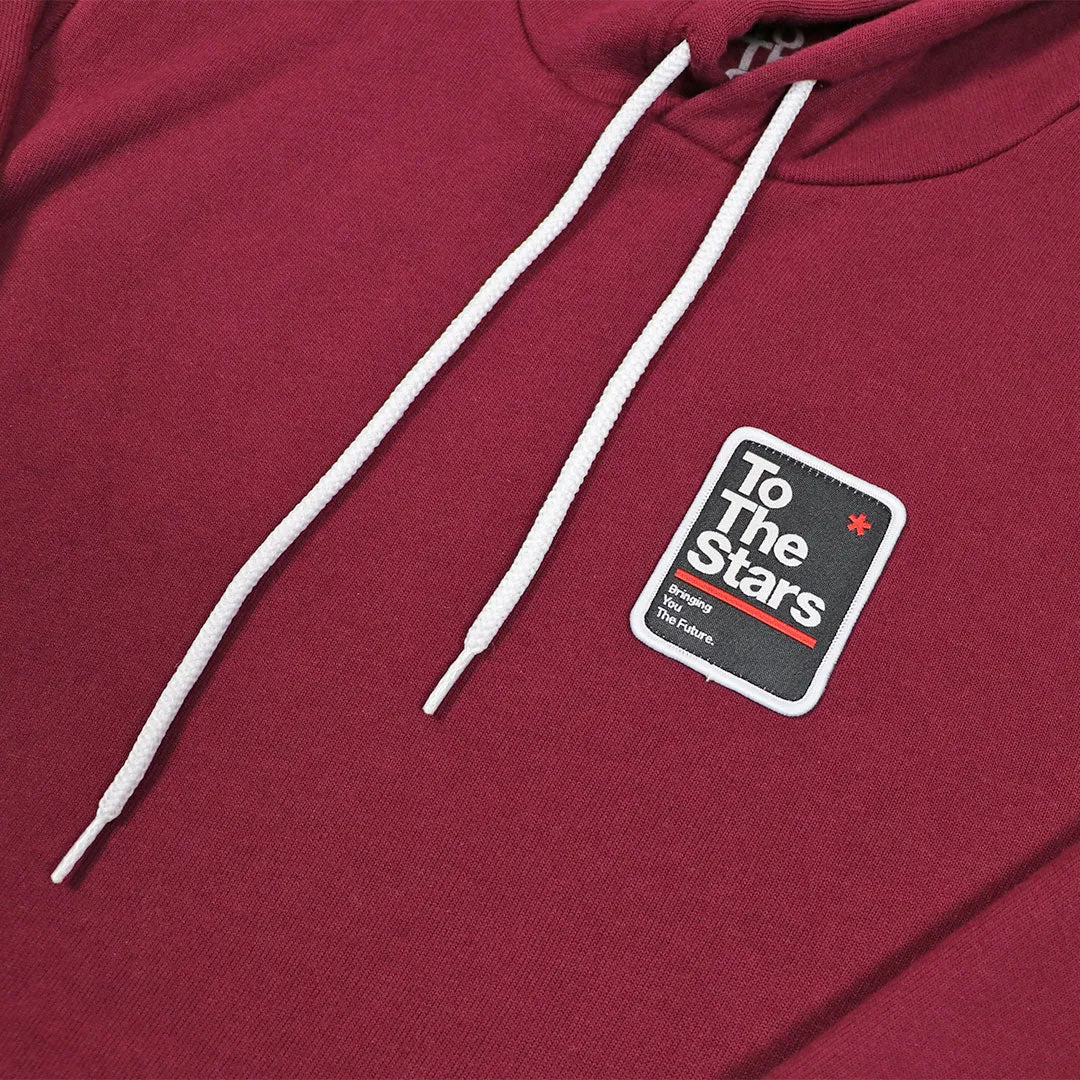 Street Sign Patch Pullover Hoodie Maroon