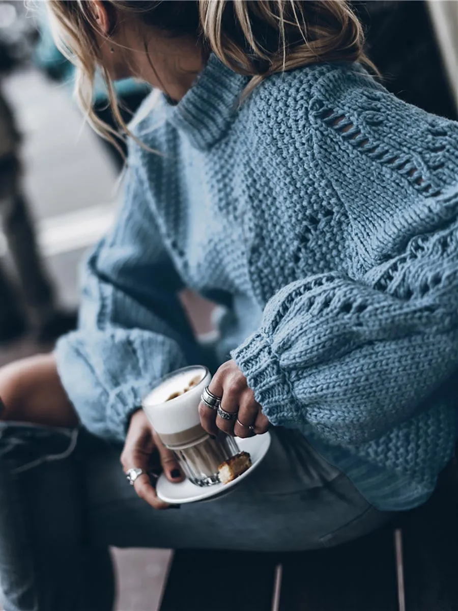 Stunncal Round Neck Hollow Sweater(7 colors)