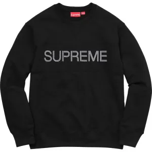 SUPREME Zig Zag Stitch Panel Crewneck - Black
