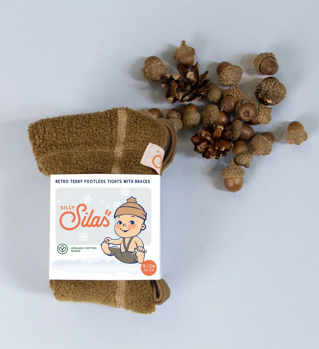 Teddy Footless Warmy Tights - Acorn Brown