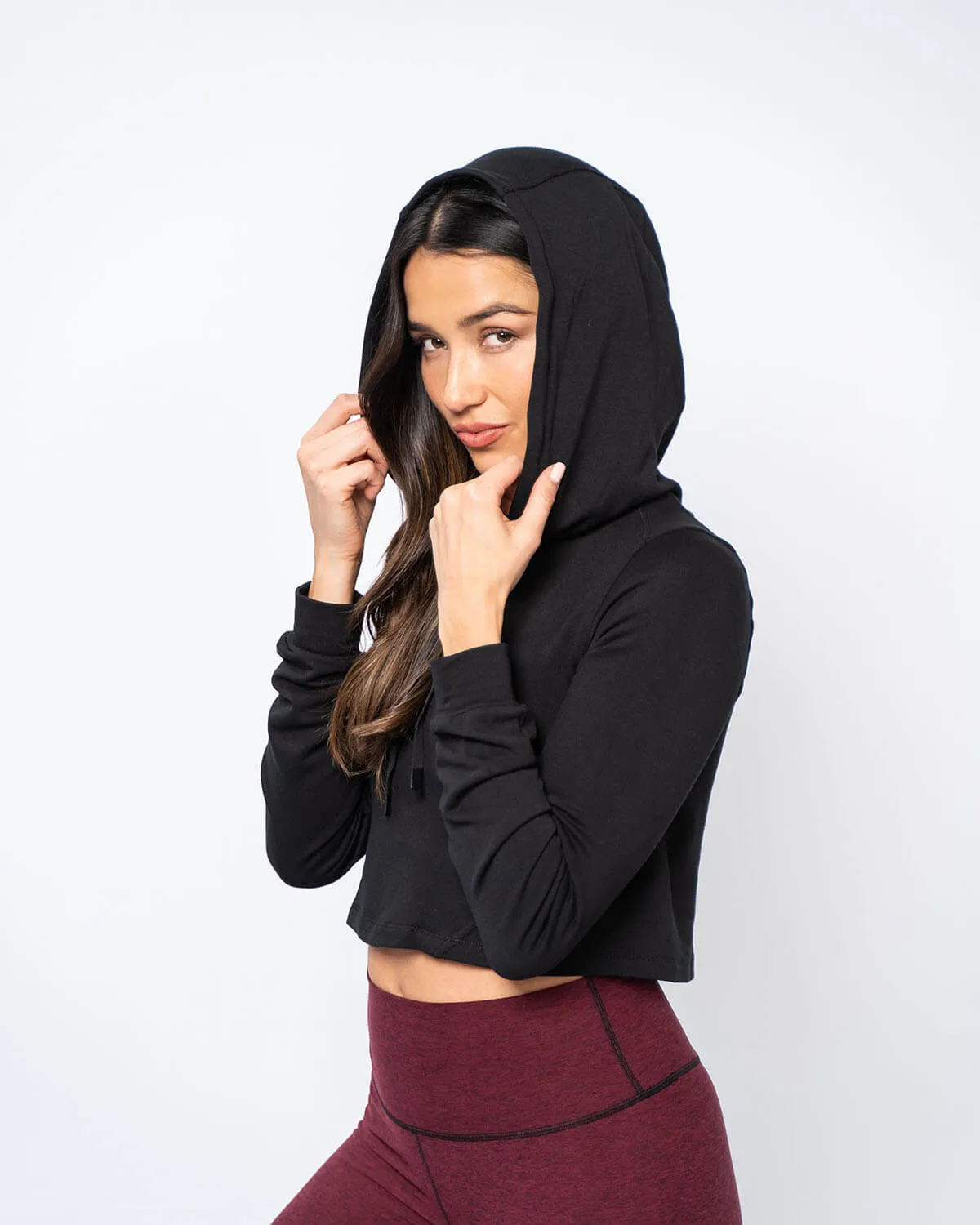 The Cozy Semi Cropped Hoodie | Black