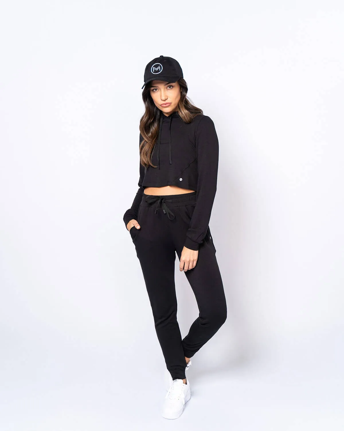 The Cozy Semi Cropped Hoodie | Black