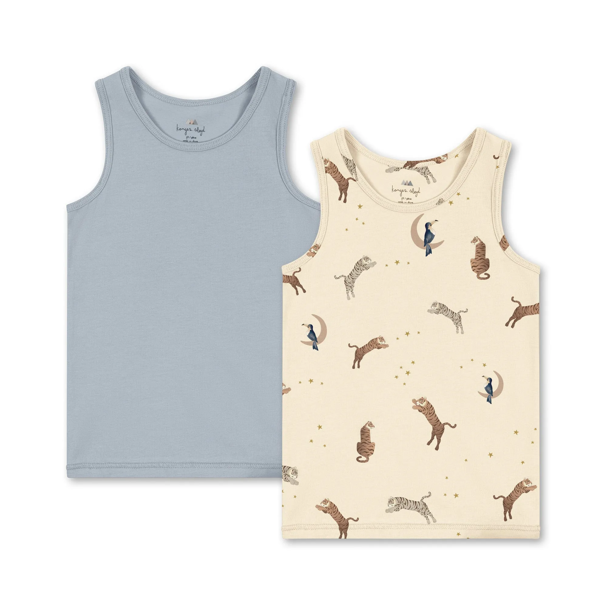 Tiger Print Tank Top Vests Pack of 2