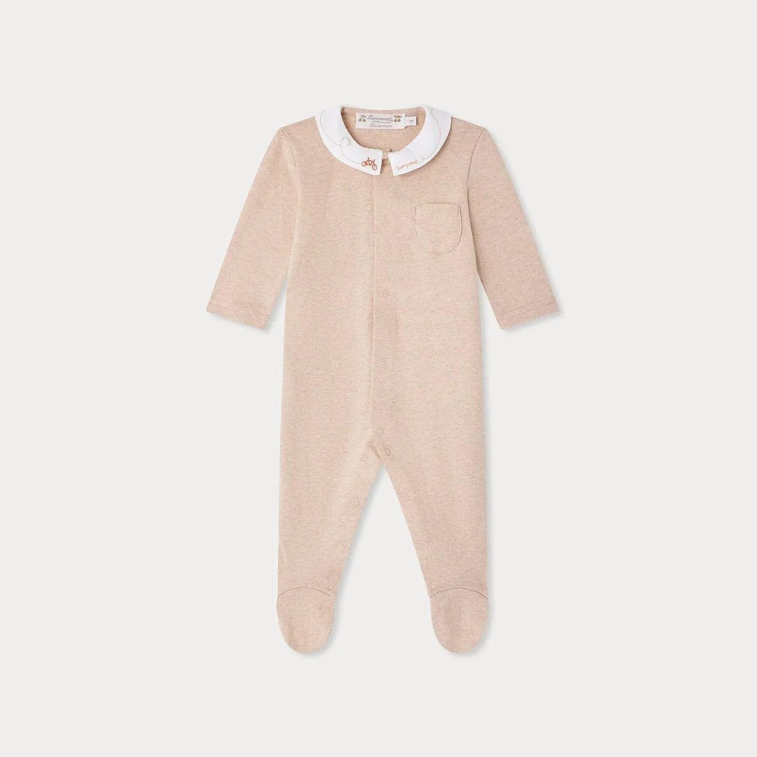 Tilouan pajamas with bike-embroidered collar