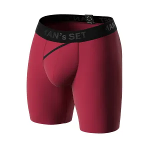UltraSoft  Boxer Brief 7.6" OpenFly, Burgundy