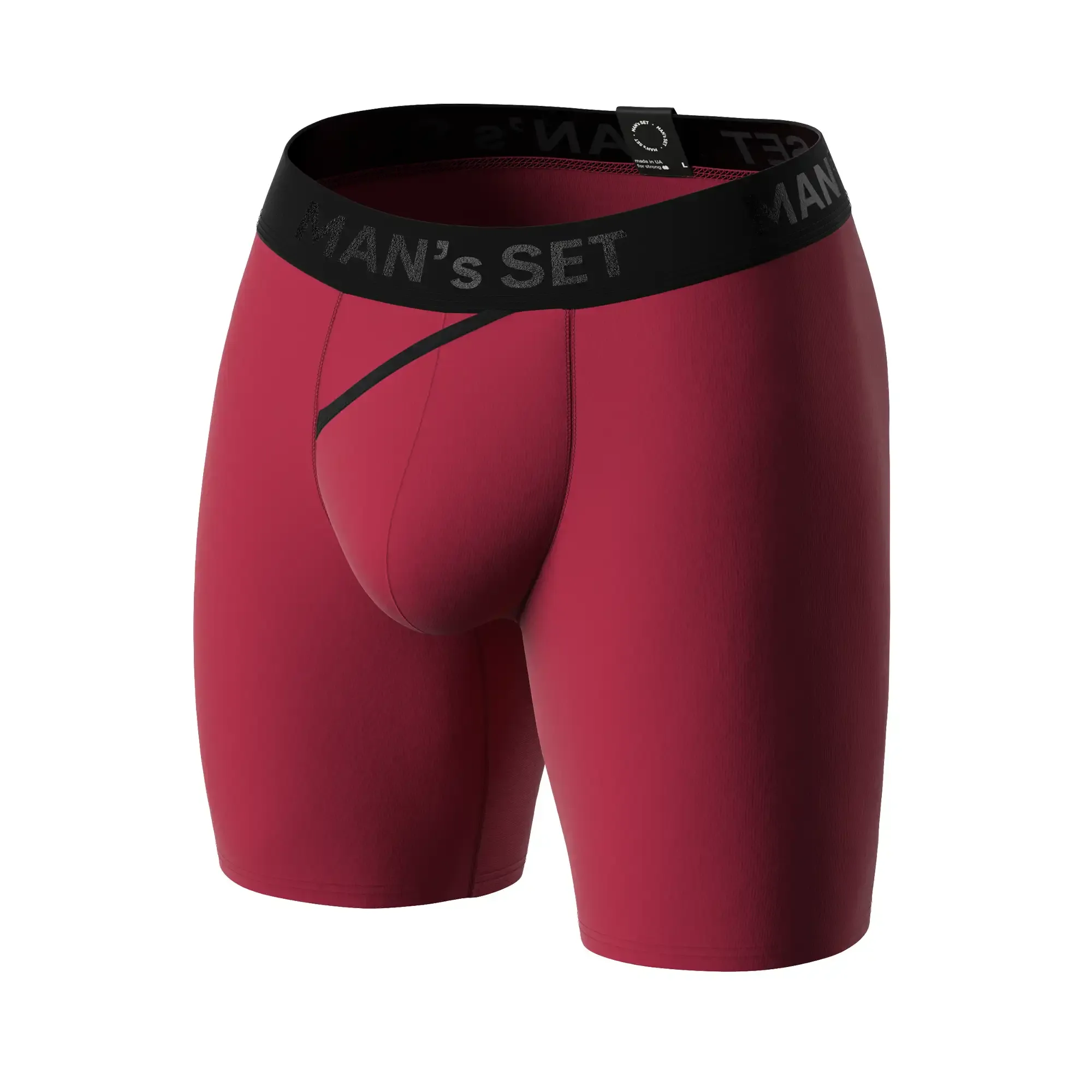 UltraSoft  Boxer Brief 7.6" OpenFly, Burgundy