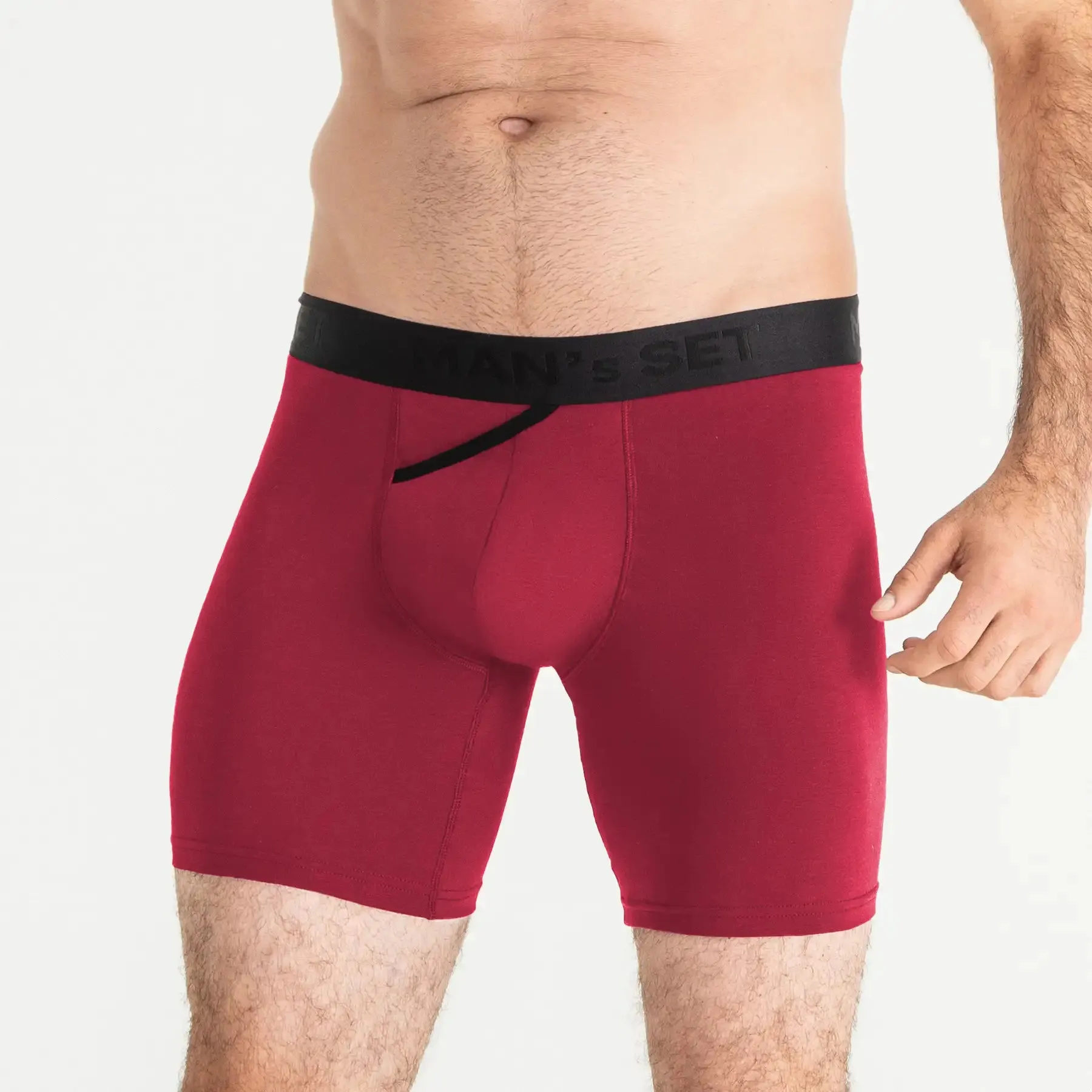 UltraSoft  Boxer Brief 7.6" OpenFly, Burgundy