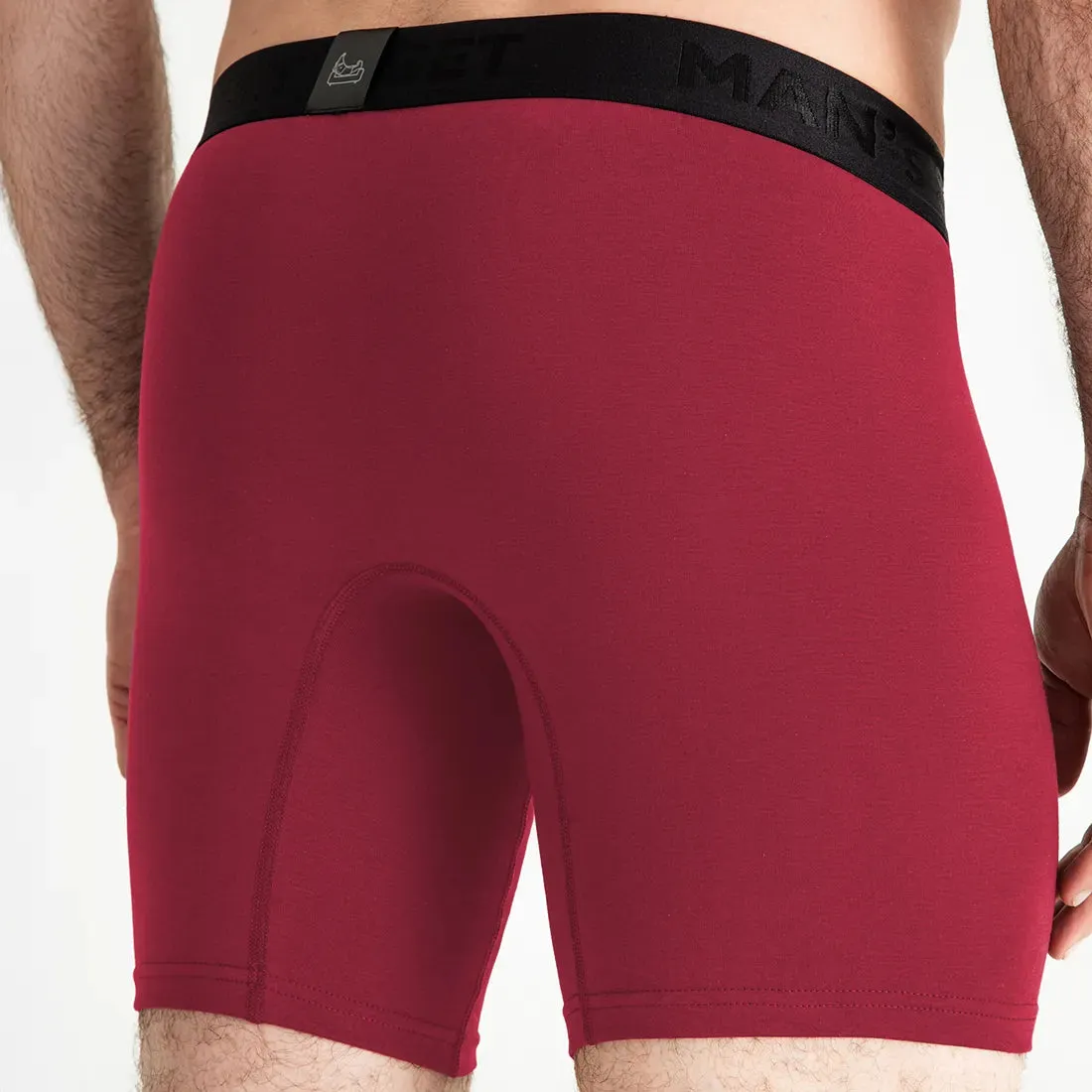 UltraSoft  Boxer Brief 7.6" OpenFly, Burgundy