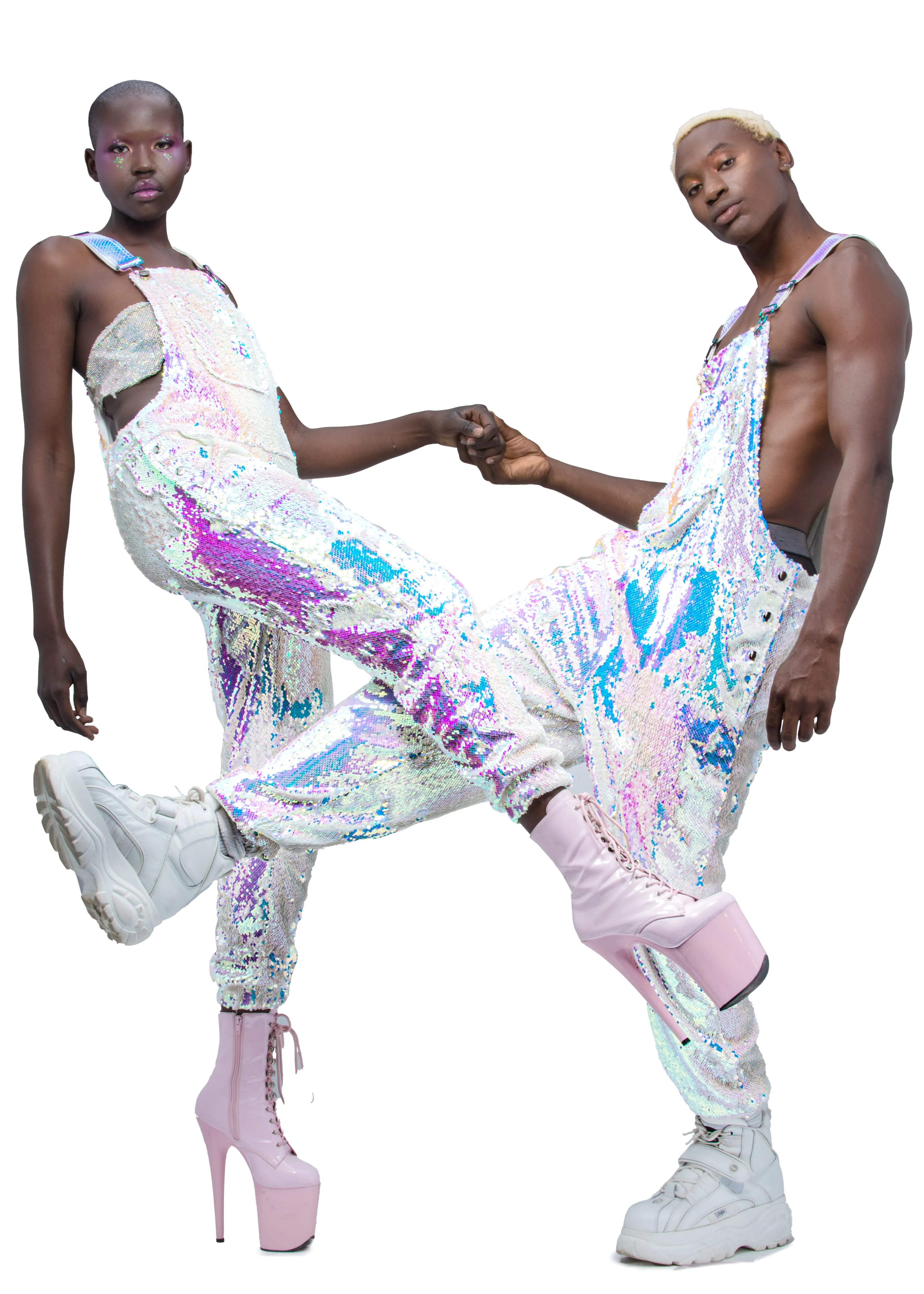 Unicorn Moonbeam Jogger Sequin Overalls