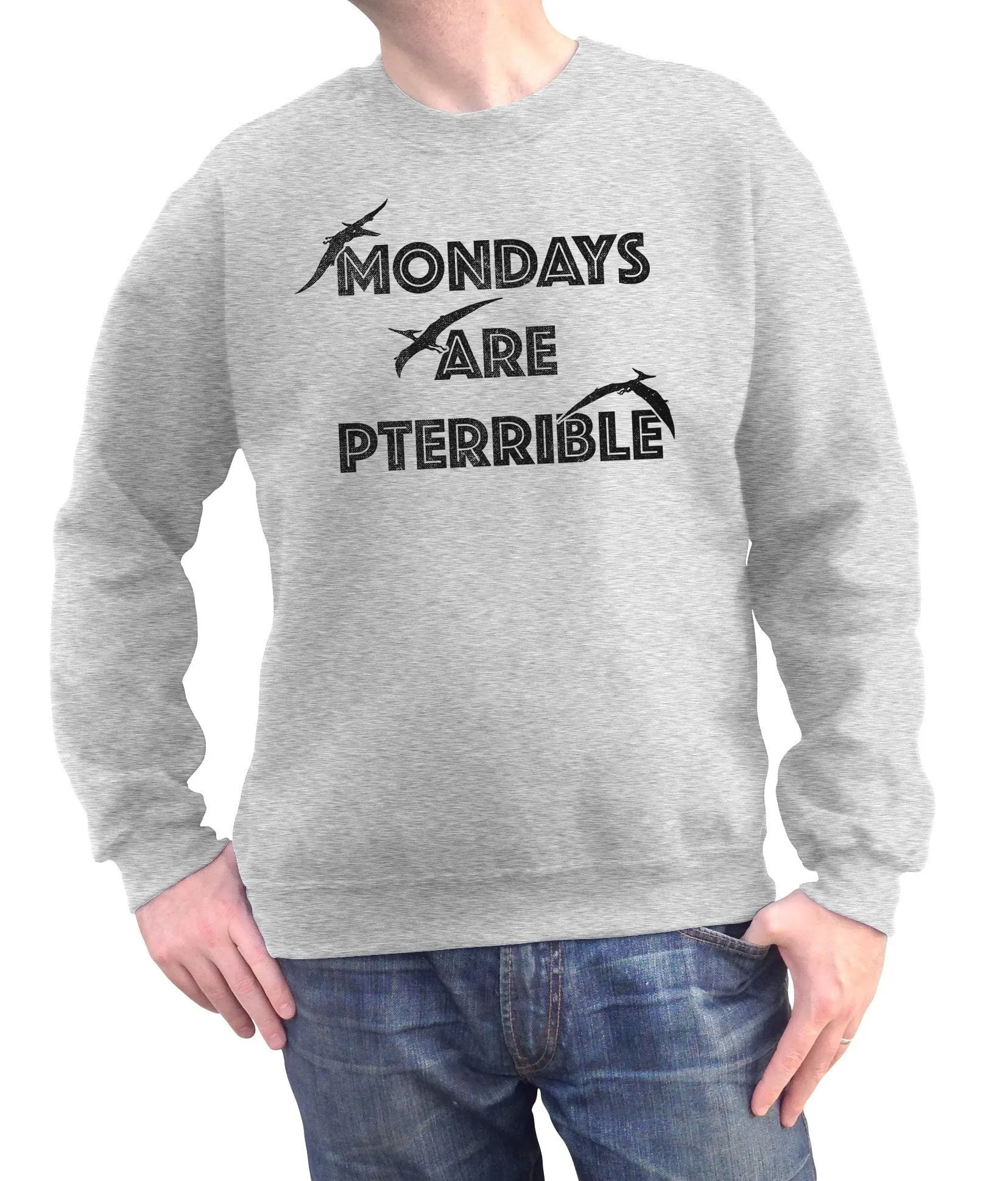 Unisex Mondays Are Pterrible Sweatshirt - Funny Dinosaur Shirt