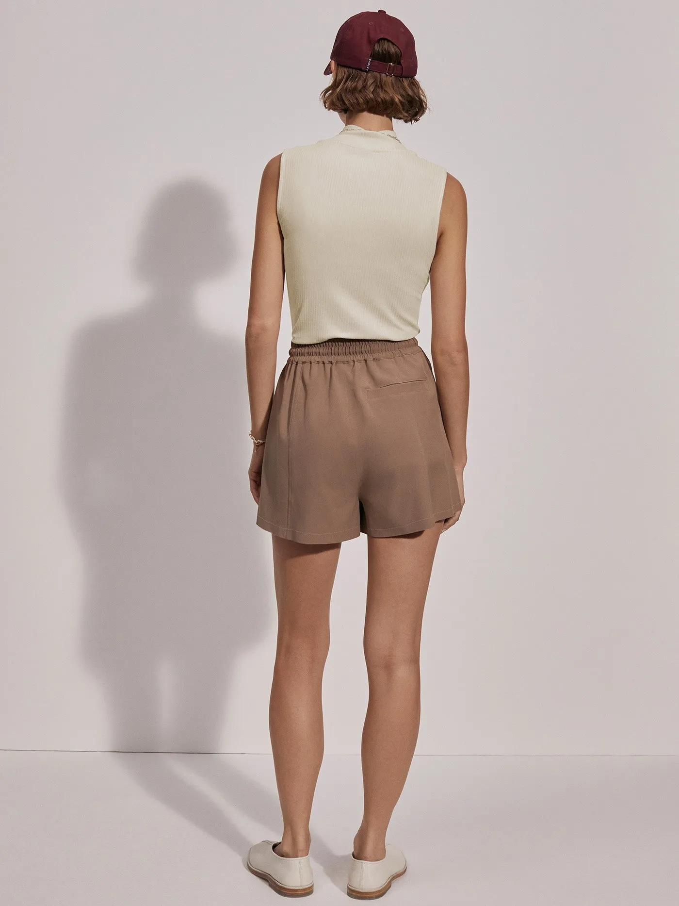 Varley Barket Woven Short in Taupe Stone