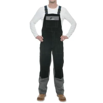Weldas® FR Bib & Brace Combination Overall, Black/Gray, Large, 38-4340L