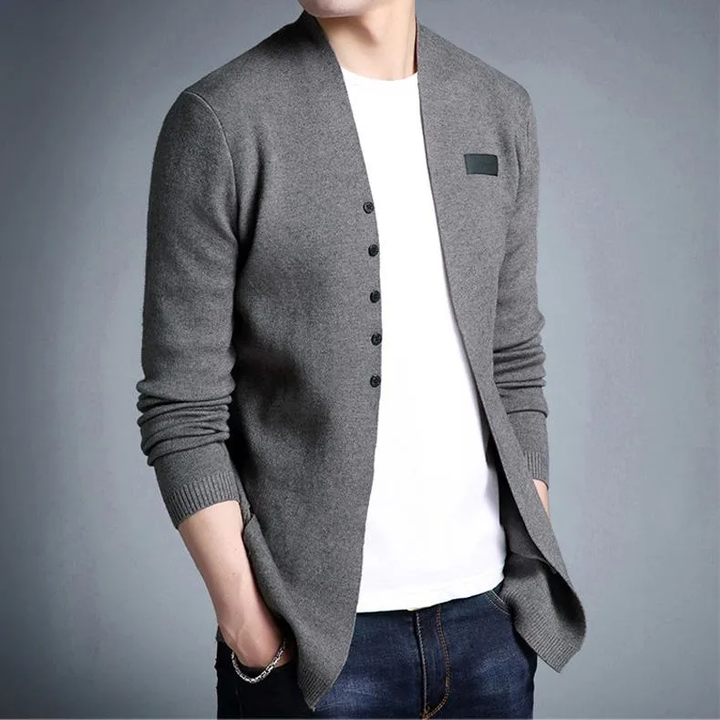 West Louis™ Middle-Long Length Solid Cardigan