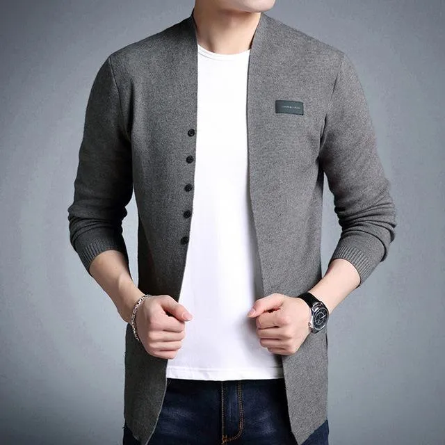 West Louis™ Middle-Long Length Solid Cardigan