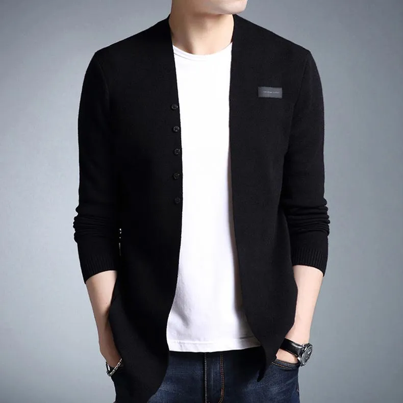 West Louis™ Middle-Long Length Solid Cardigan