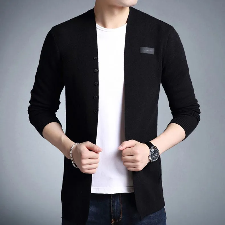 West Louis™ Middle-Long Length Solid Cardigan