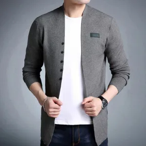 West Louis™ Middle-Long Length Solid Cardigan