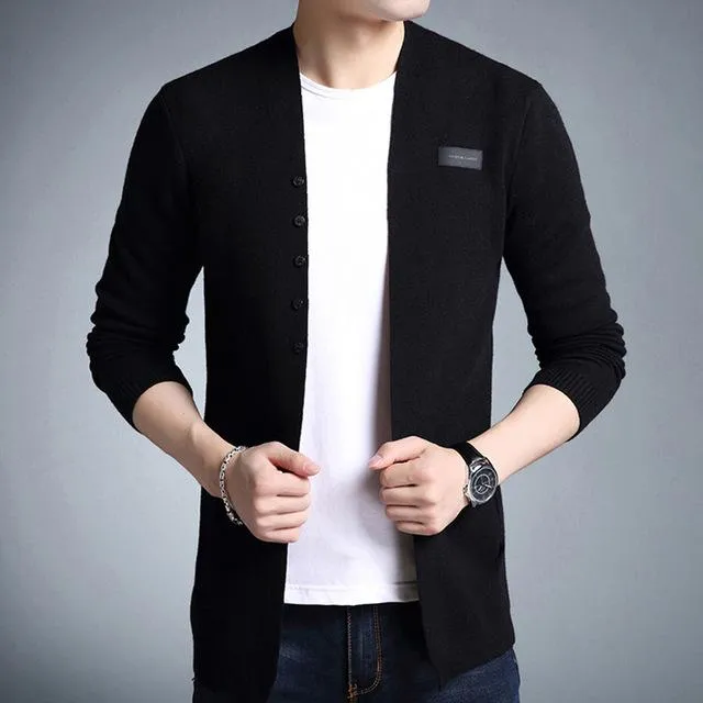 West Louis™ Middle-Long Length Solid Cardigan