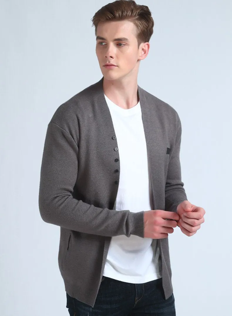 West Louis™ Middle-Long Length Solid Cardigan
