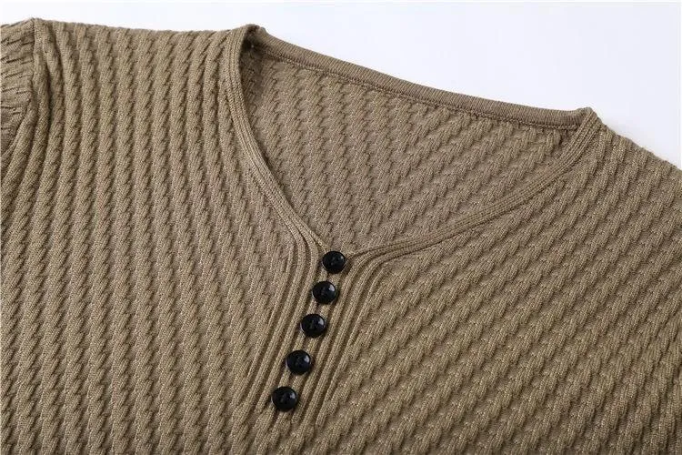 West Louis™ Solid V Neck Slim Fit Pullover