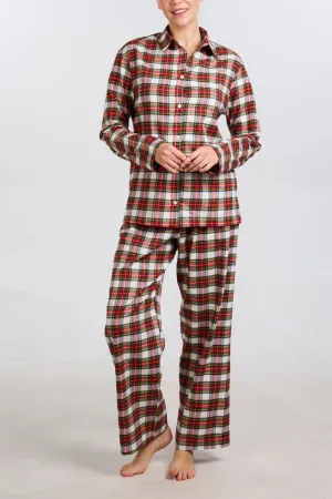 White Plaid Cotton/Bamboo Pajama Set