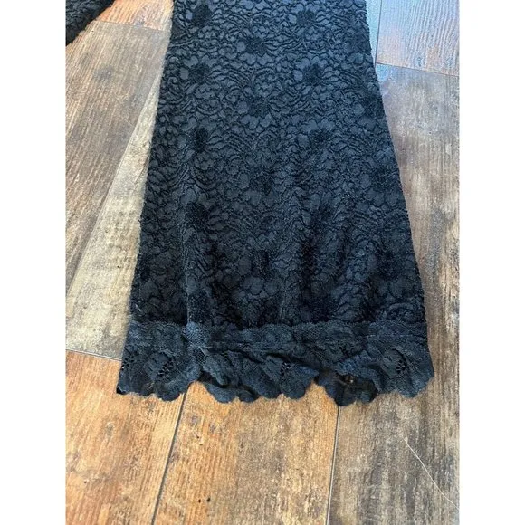 Women’s Free People Cloud Ride Lace Lounge Pajama Pants Black Size Large