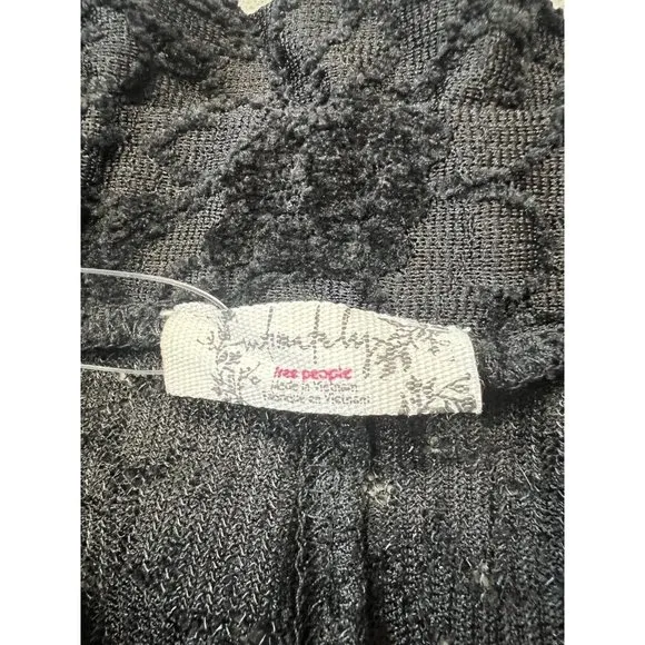 Women’s Free People Cloud Ride Lace Lounge Pajama Pants Black Size Large