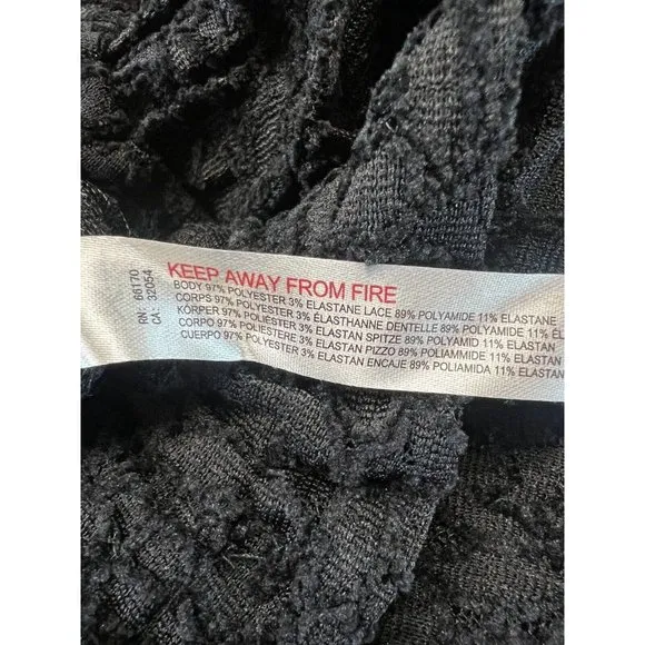 Women’s Free People Cloud Ride Lace Lounge Pajama Pants Black Size Large