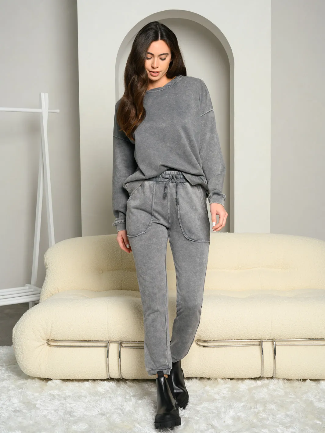 WOMEN'S WASHED FRENCH TERRY TOP