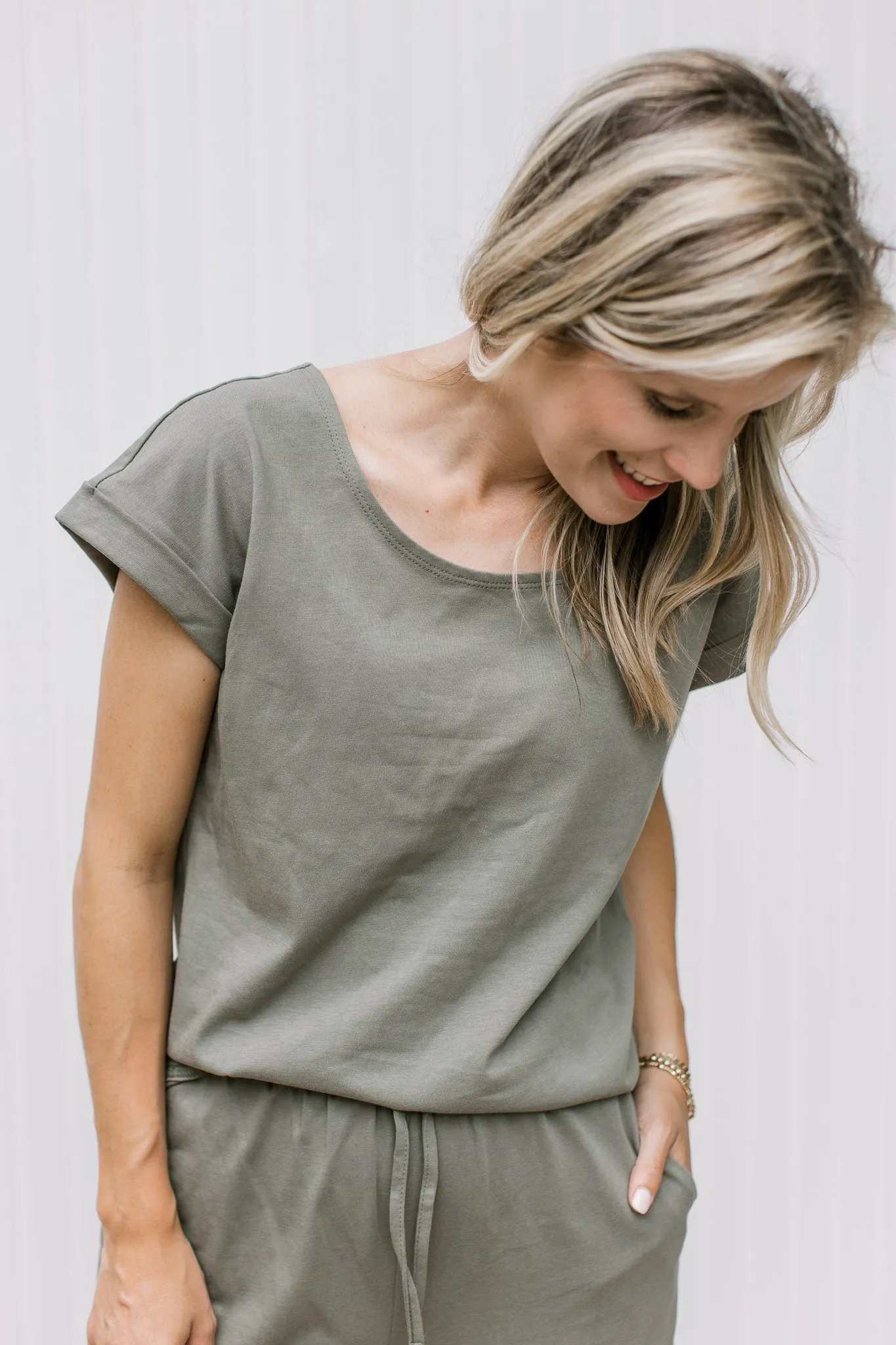 X Olive Cuff Sleeve Lounge Set