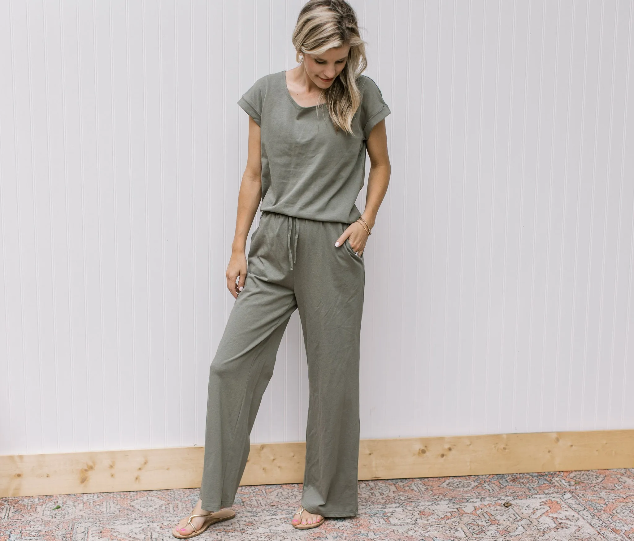 X Olive Cuff Sleeve Lounge Set