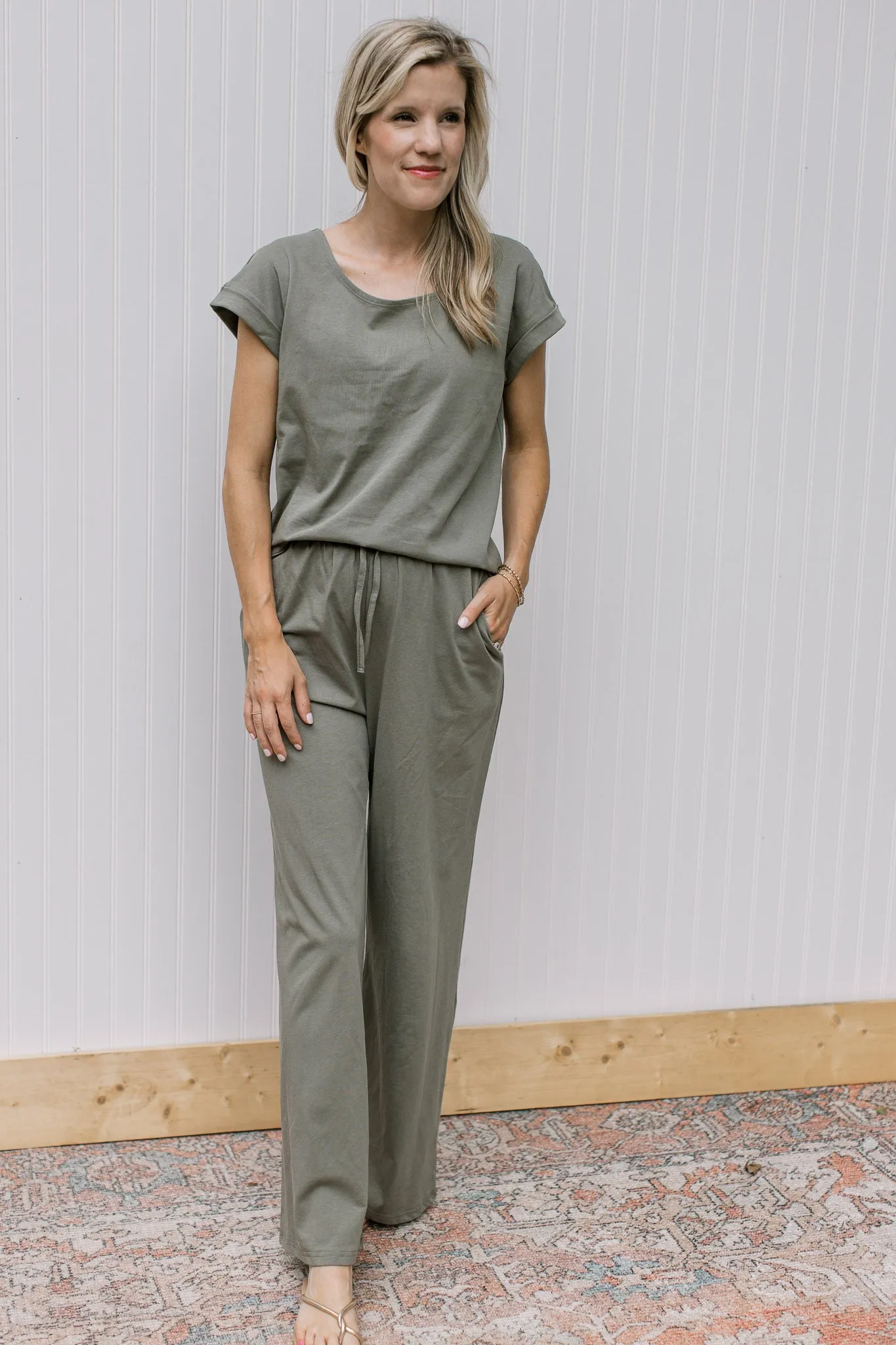 X Olive Cuff Sleeve Lounge Set