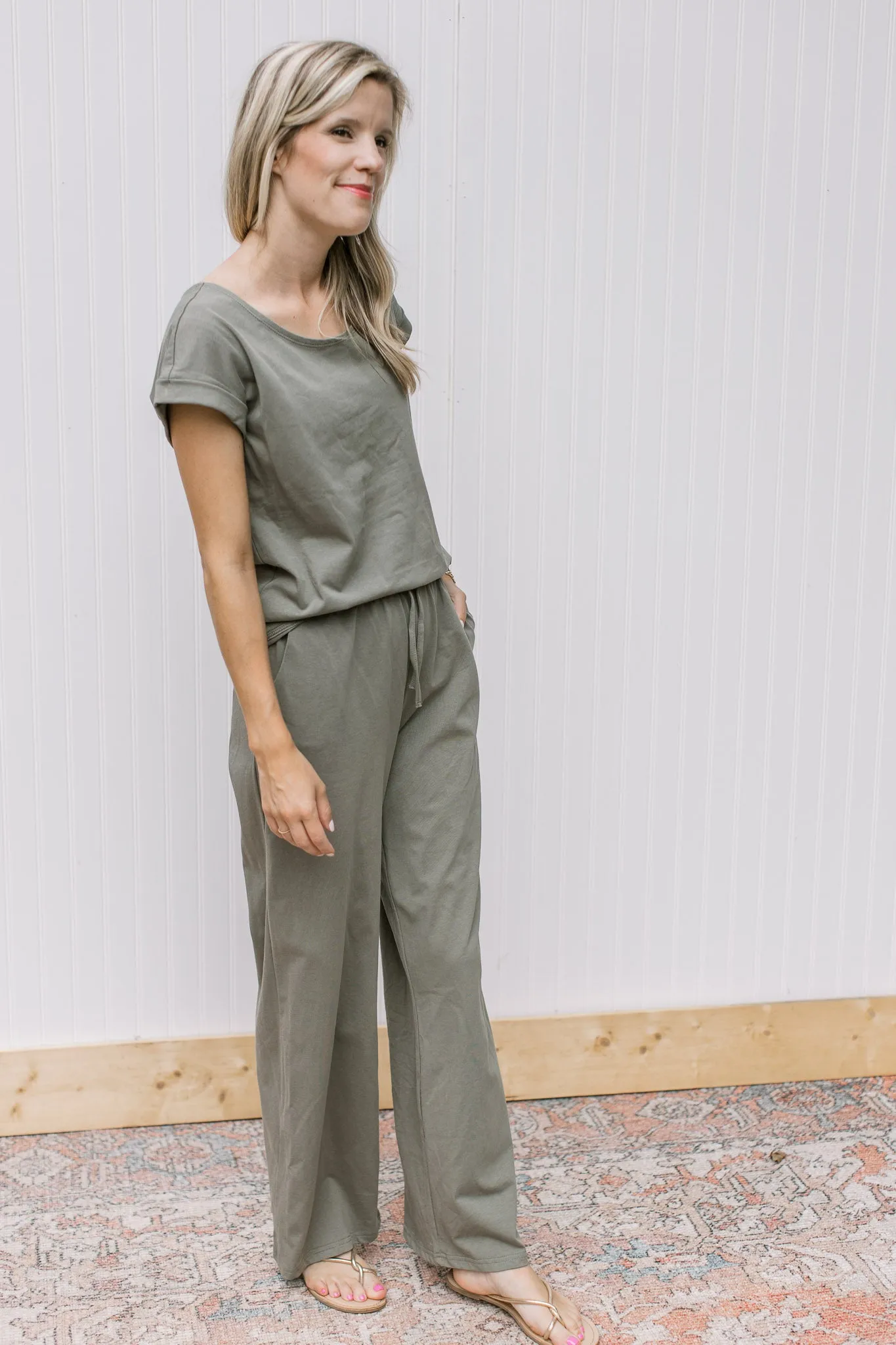 X Olive Cuff Sleeve Lounge Set