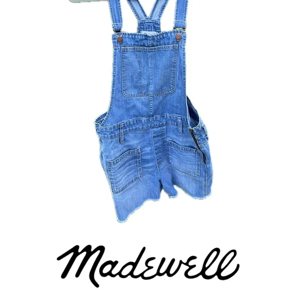 🤐Zipper Side Bib Overalls by Madewell | Adirondack Overall Shorts | Size Medium